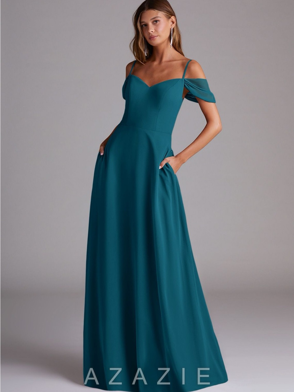 Azazie Ink Blue Gown